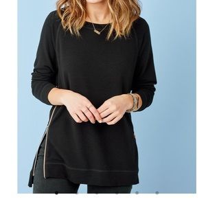 Stella & Dot Zip Side Pullover Sweatshirt NWOT